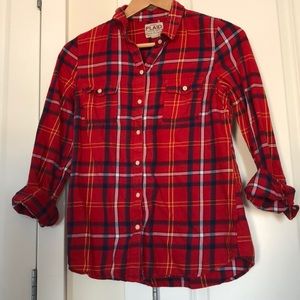 Old Navy Plaid Flannel Red Sz Small